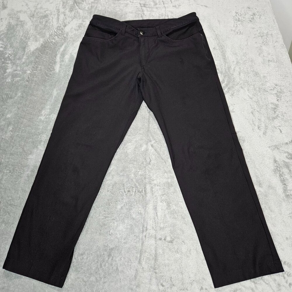 Lululemon ABC Pants Mens 34 Classic Black Warpstreme M5426S 34X27.5 Hemmed